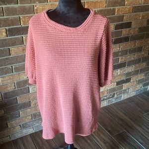 Size medium rose knit 3/4 sleeve blouse